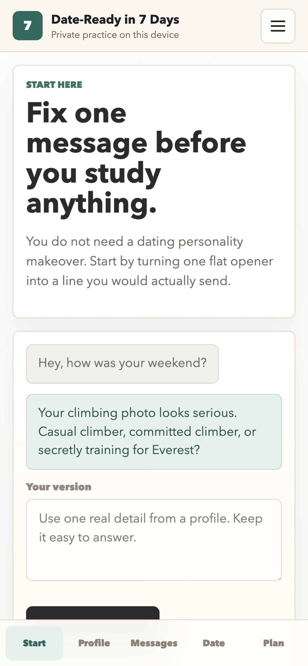 Date-Ready in 7 Days mobile course preview